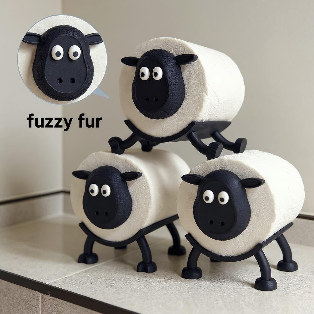 Triformia Design Triformia Sheep Toilet Roll Holder – Novelty Toilet Roll Holder with ...