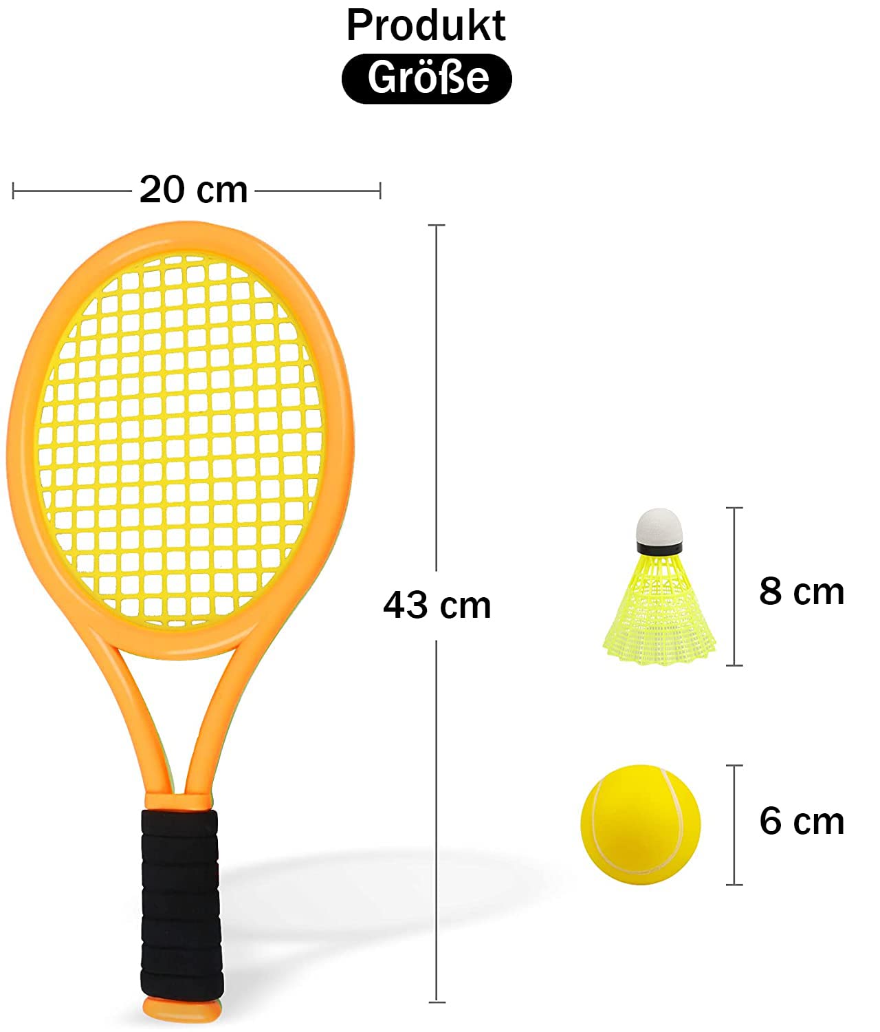 Racchetta da tennis per bambini con borsa da trasporto, 4 palline da allenamento morbide e 6 volani da badminton, set regalo racchetta da tennis per bambini sport outdoor e indoor