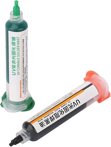 Miniatura 2 de Tinta de máscara de soldadura 753, 2 piezas de tinta negra y verde de PCB de curado UV, máscara de soldadura curable por UV, pintura de reparación
