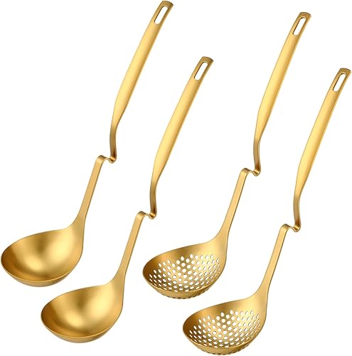 Miniatura 10 de Set de Cucharón Ranurado para Ollas Calientes Patelai de Acero Inoxidable, Cucharón para Sopa, Colador, Cucharones, Utensilio de Cocina para Ollas