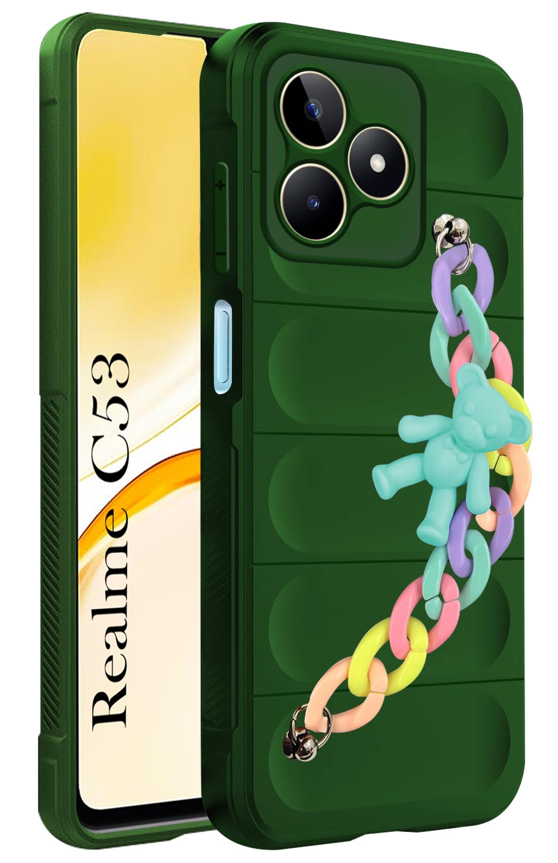 Jkobi Realme C53 Back Cover for Girls Case with Bracelet (Wrist Hanging Chain | Micro-Fiber Cloth Inside | Matte Green) (B0CP3KM2D9) Amazon Price History, Amazon Price Tracker