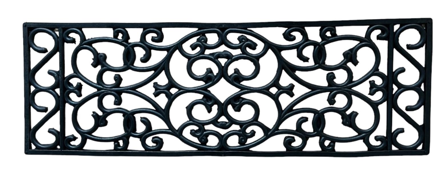 Jet-Line® | 5 Stück | Stufenmatte SCALA | schwarz | Relief | Rutschfeste Gummimatte | 25x75 cm | Ornament | Treppe | außen | outdoor | Antirutsch Matte | Gummi