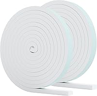 Vista 7 de 33 Feet Weather Stripping Seal for Doors and Windows Insulation Strip Weatherproof Self Stick Seal 3/16" x 3/8" Soundproof High Density Foam Blanco