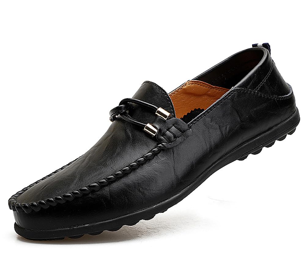 Men's Casual Genuine Leather Slip On Soft Driving Walking Shoes Penny Loafer Flats Shoes