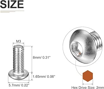 Amazon | DTGN M3-0.5x8mm ボタンヘッドソケットキャップボルト 50個