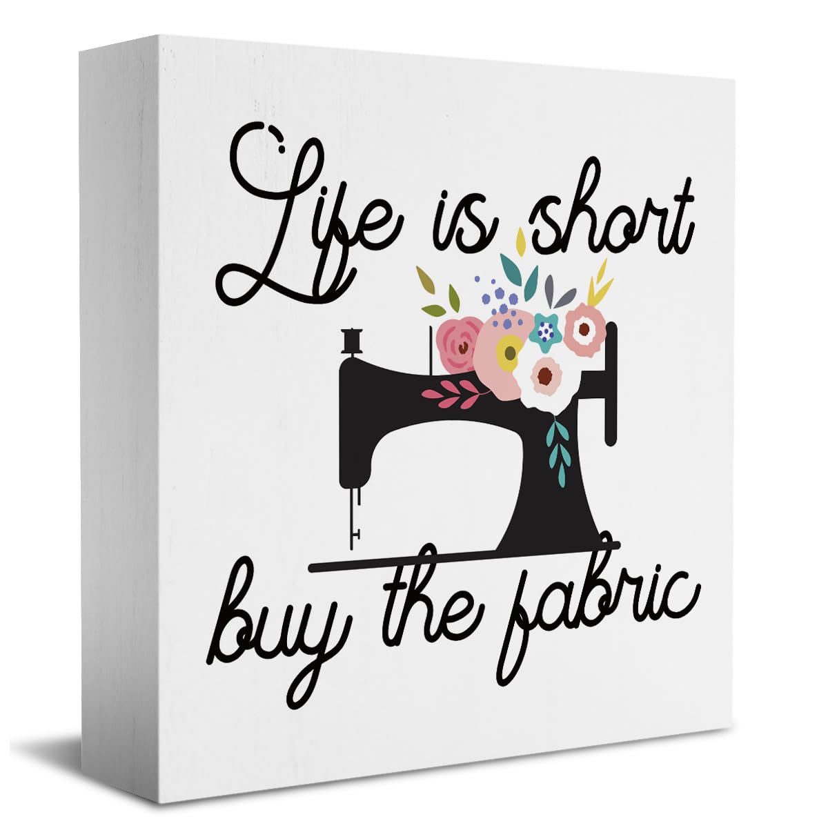 MUBIAO Quilting Gifts Sewing Gifts Sewing Room Decor Quilting Supplies Sewing Products Crochet Gifts Birthday Christmas Gifts Wooden Box Sign for Home Office Bedroom Living Room Desk Table Decoration