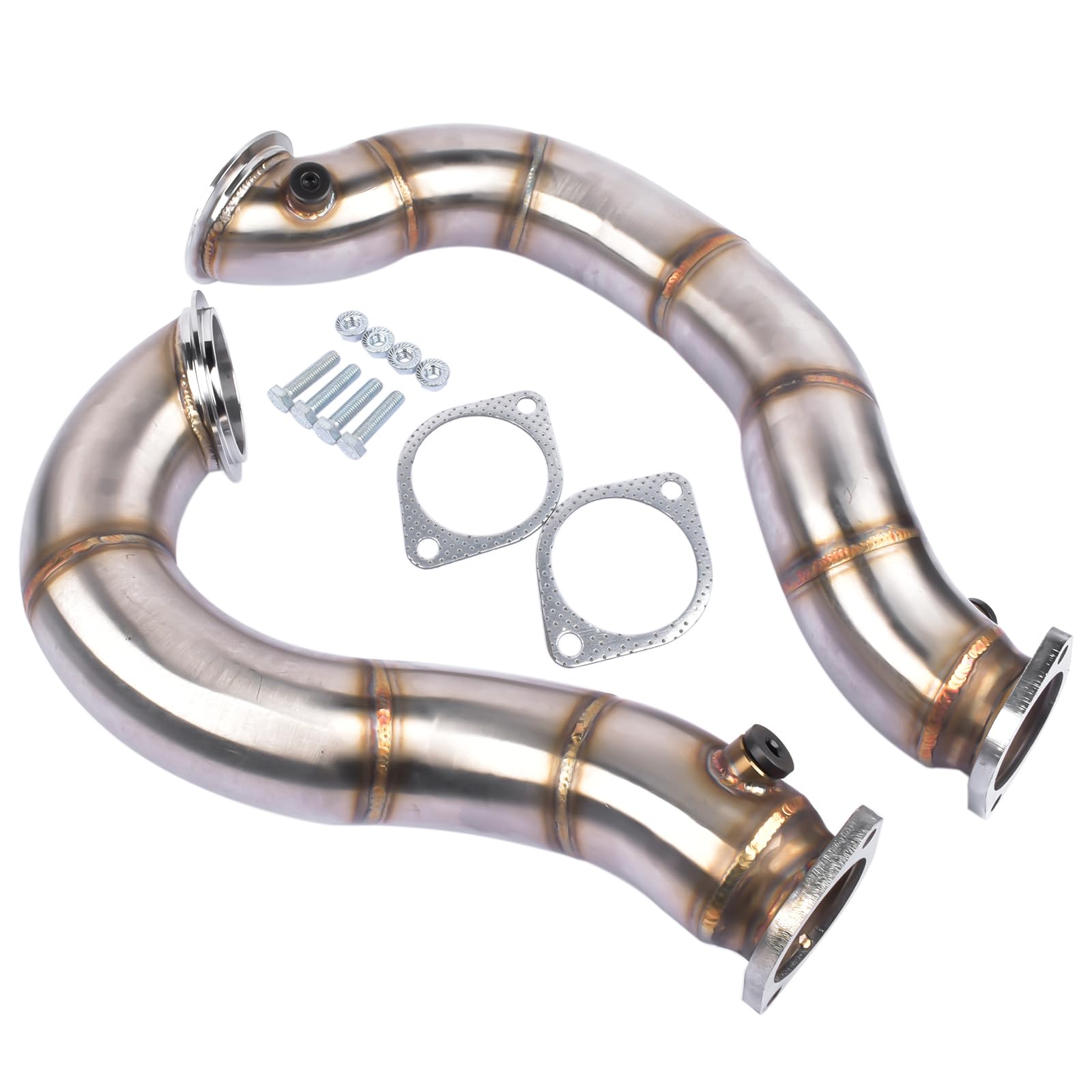 Downpipes de acero inoxidable 76 mm Compatible con N54 135i / 335i 3.0L Twin Turbo 2007-2010 GLOSSY AUTO PARTS