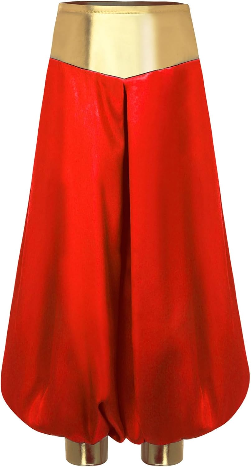 Kids Arabian Dance Pants with Gold Detail Loose Fit Harem Pants for Boys Party Wear