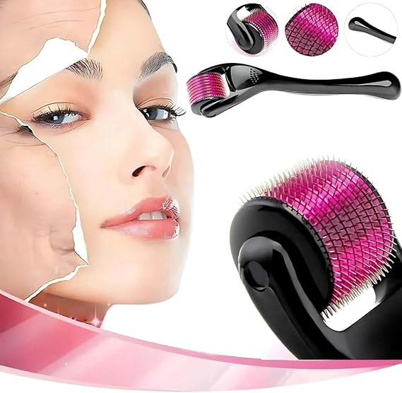 Derma Roller 1.5mm, 540 Titanium Microneedle Roller for Face Facial Wrinkles Hair Loss Stretch Marks Hair Regrowth Micro Needles Professional Microneedling Derma Needling Kit with Case