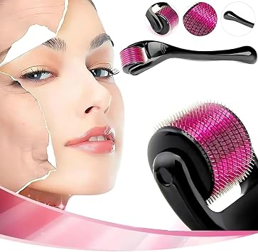 Derma Roller 1.5mm, 540 Titanium Microneedle Roller for Face Facial Wrinkles Hair Loss Stretch Marks Hair Regrowth Micro Needles Professional Microneedling Derma Needling Kit with Case