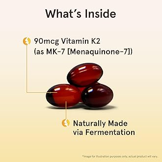 Jarrow Formulas MK-7 90 mcg - 120 Softgels - Superior Vitamin K Product for Building Strong Bones - Supports Heart & Cardiovascular Health - 120 Servings