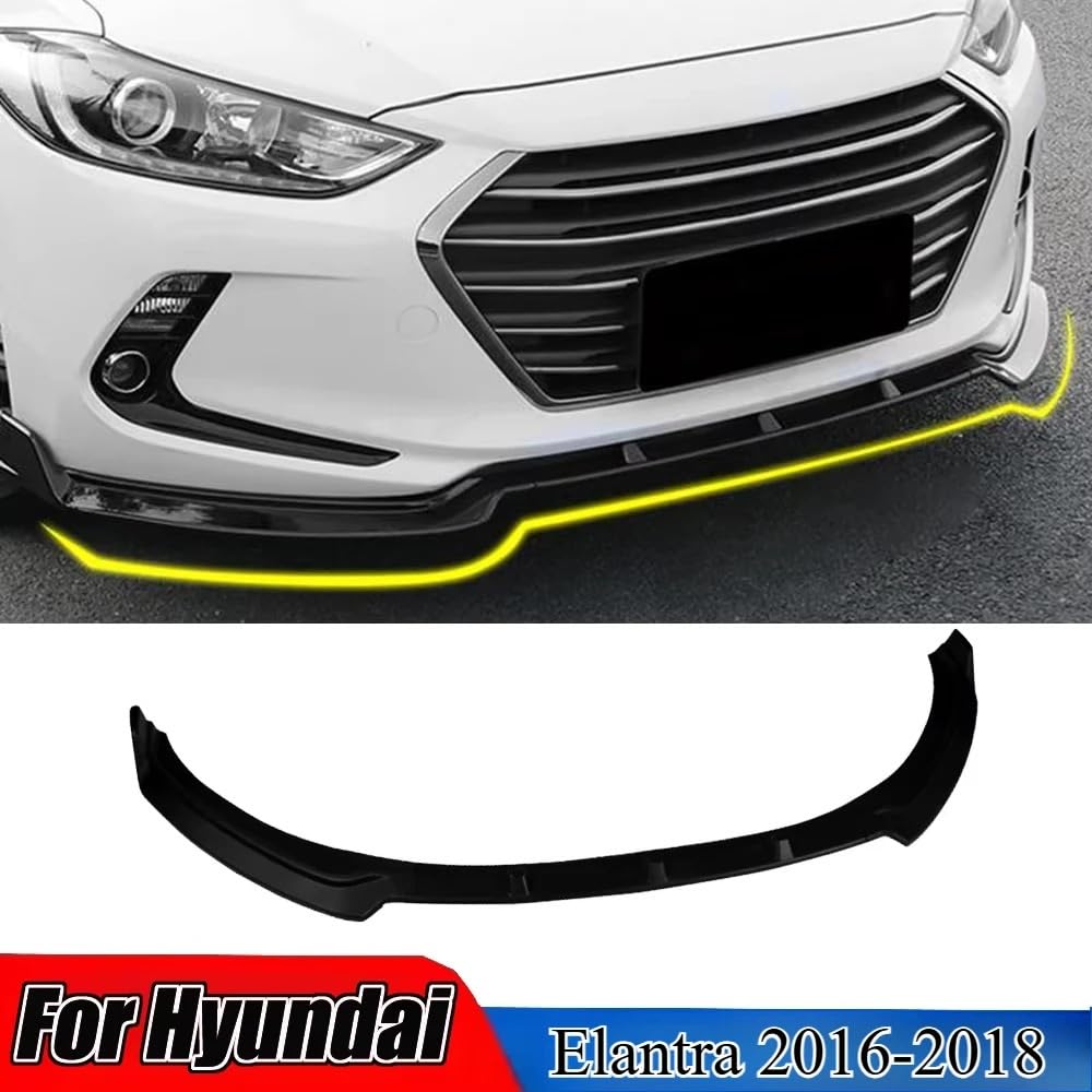 przedniego zderzaka Pasuje Do Hyundai Elantra 2016-2018 Dokładka Przedniego Zderzaka Dolna Część Spoilera(Glossy Black)