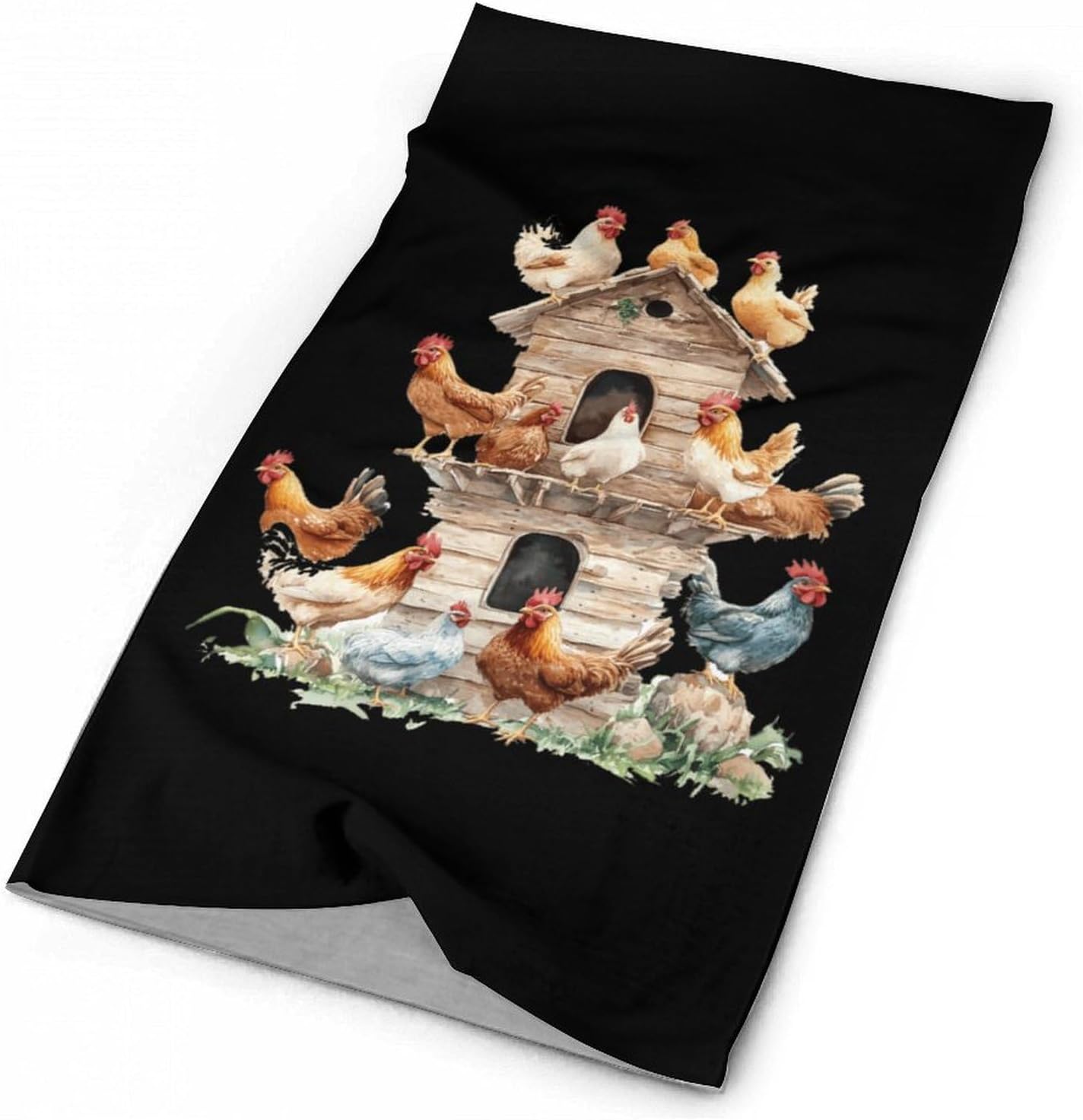 House On Chicken Face Cover Neck Gaiters for Men Women Sun Protection Mask Scarf Hiking Bandana