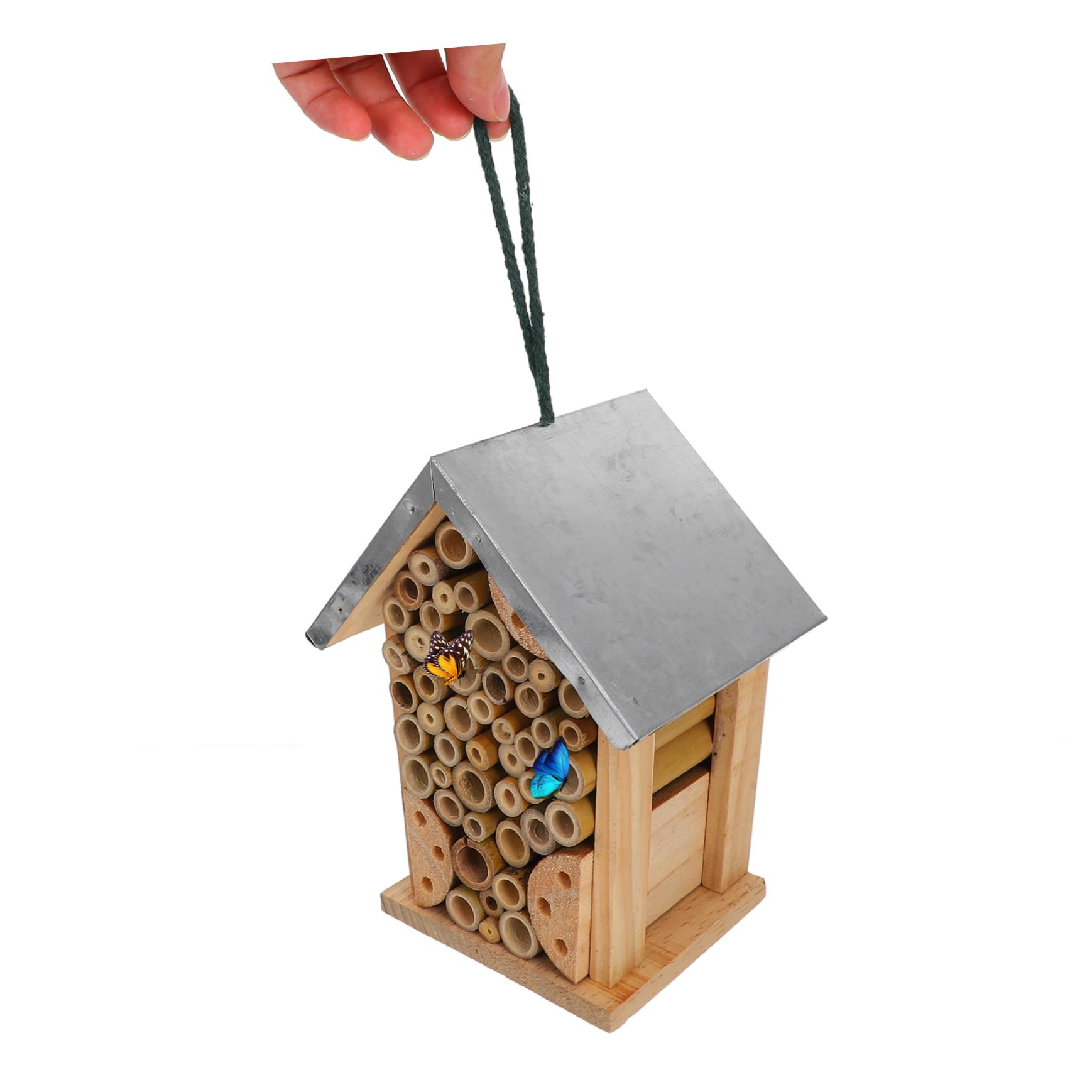 Bienenhotel und Eisen, Hängendes Insektenhaus für Garten | Bienen und Andere Bestäuber, Dekoratives Outdoor Element, Multifunktionales Design, Geräumig und Komfortabel