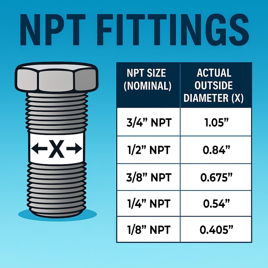 1/4" Male NPT to 3/8" PTC Push-to-Connect Brass Air Line Fitting