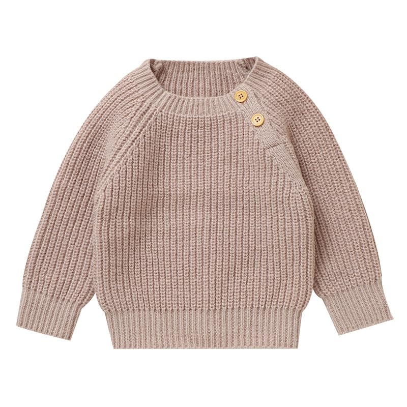 LAWKUL Baby Pullover Sweater Ultra-Soft Stretchy Long Sleeve Knit Clothes for Infants & Toddlers Khaki 12-18M