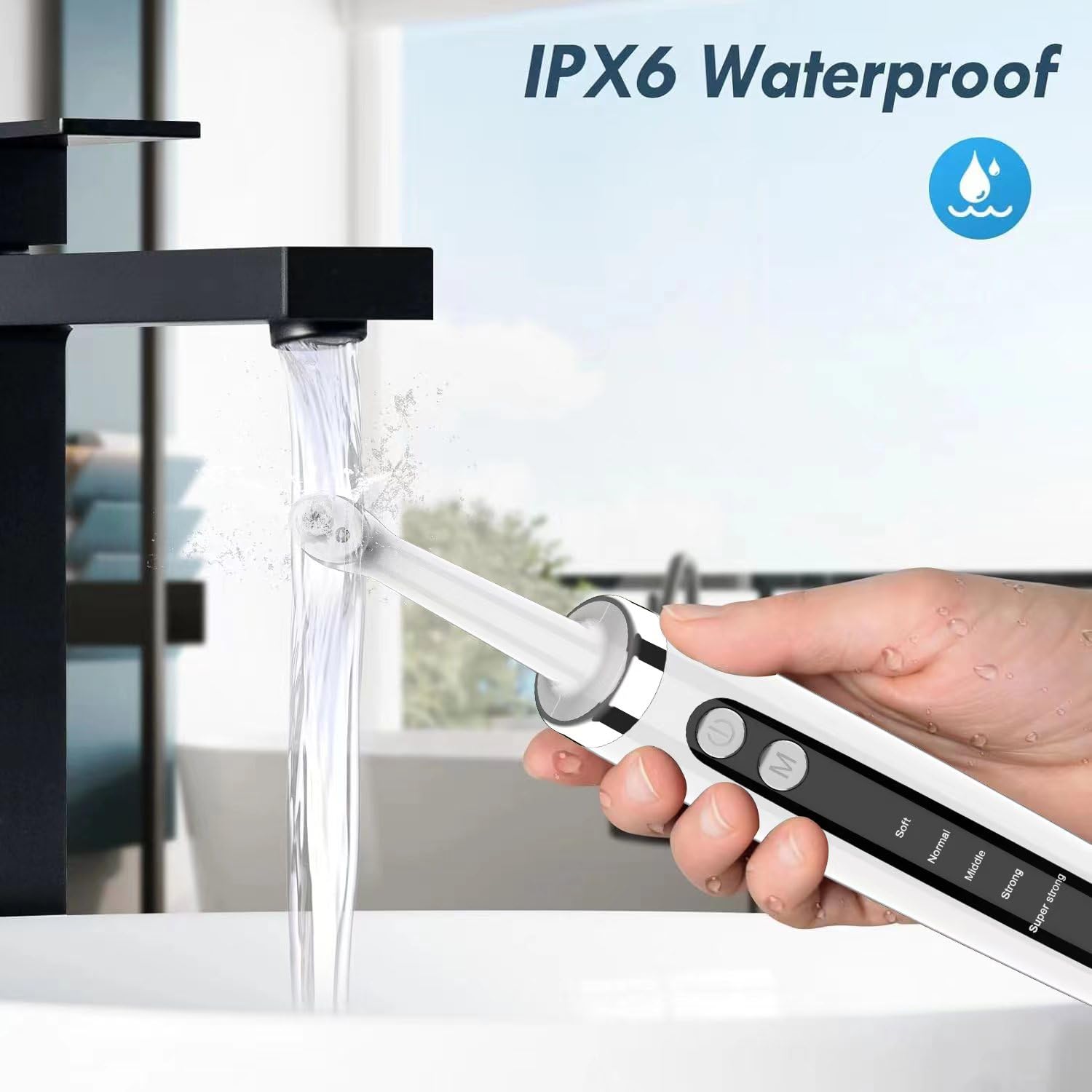 Elektrische Zahnpolierer Wiederaufladbar - Mit 5 Austauschbaren Köpfen LED Licht IPX6 Wasserdicht für Home Oral Care