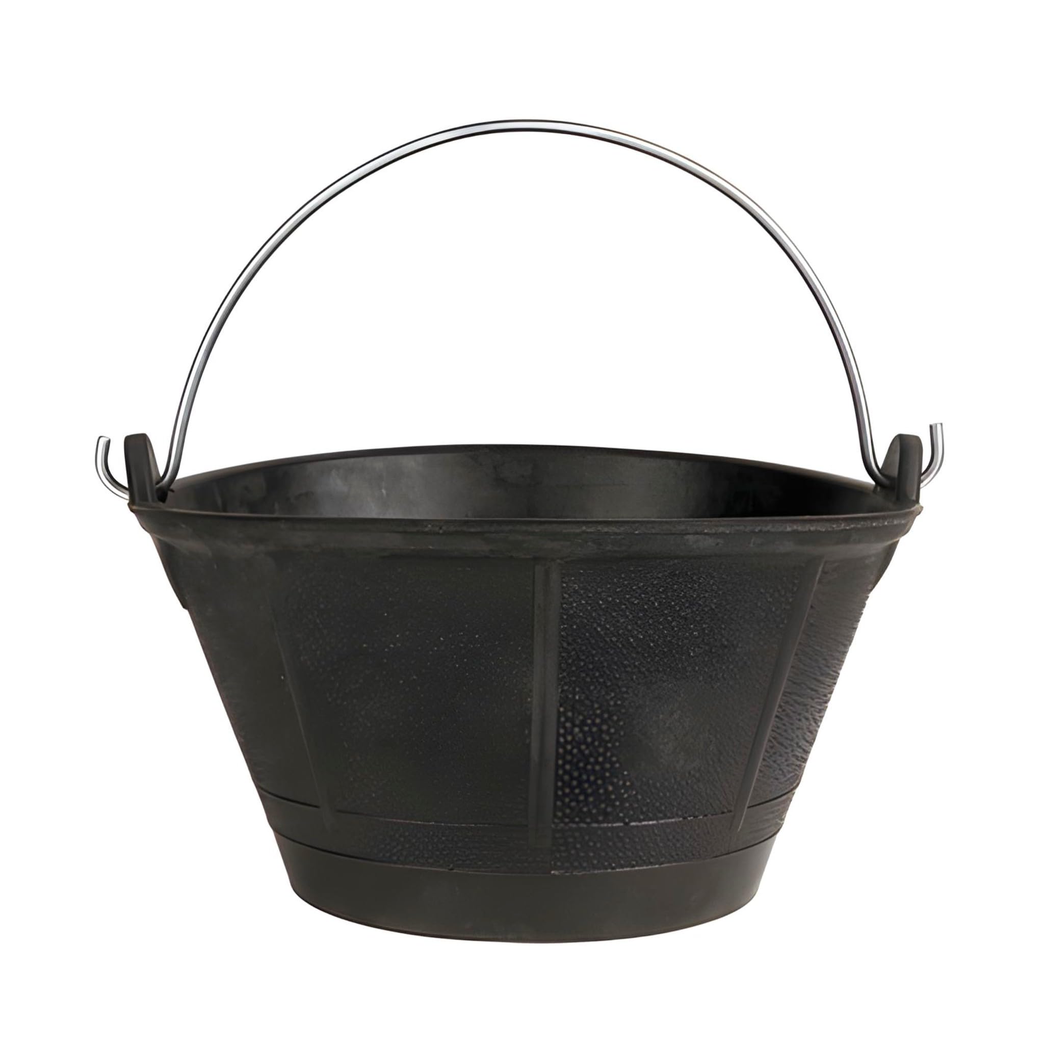 Bricoloco Cubo italiano de goma caucho reciclado 10 litros – Altura 200 mm y boca de 350 mm -Asa metálica (10)