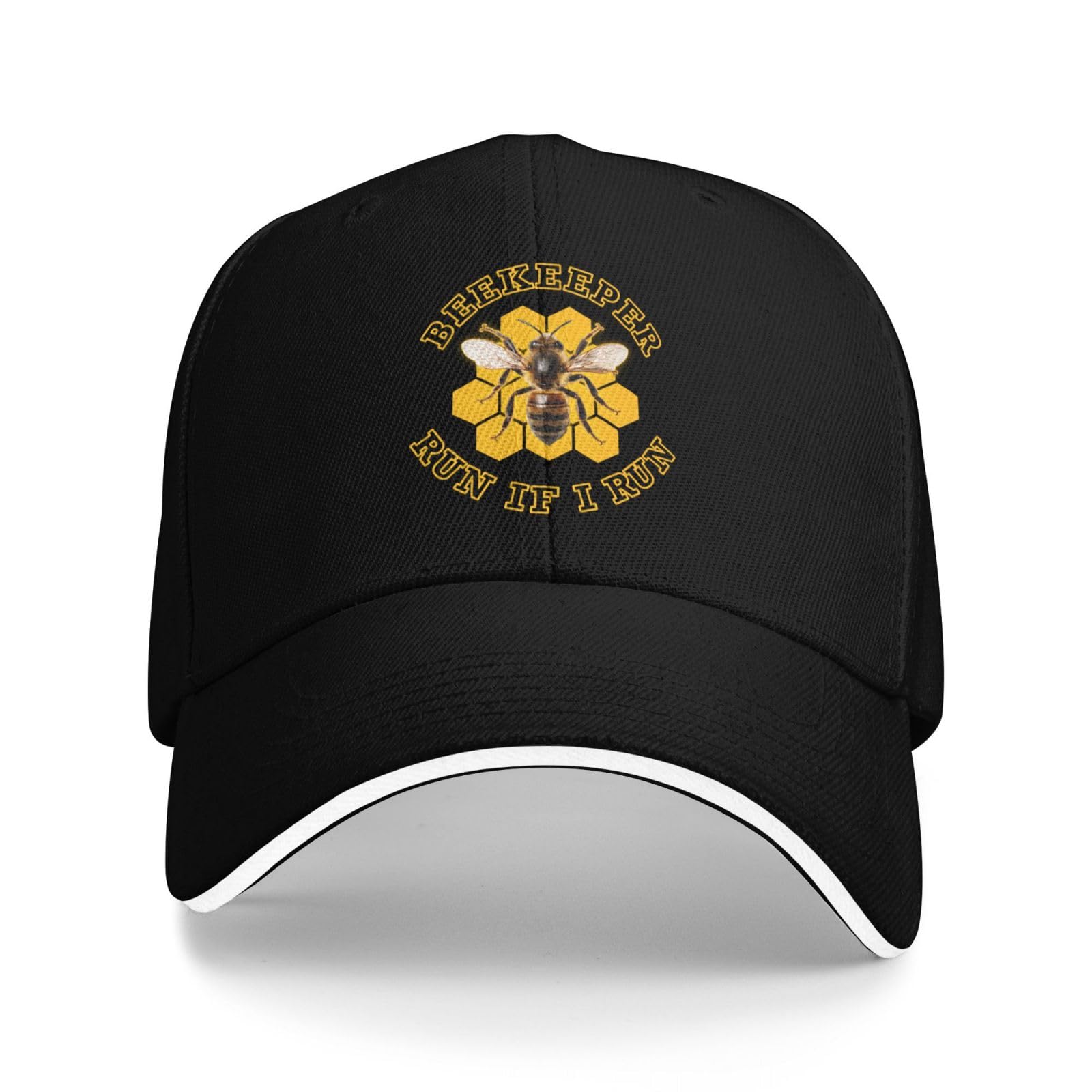 Melbrakin Beekeeper If I Run You Run Hats Sandwich Cap Adjustable Casquette Dad Hat Unisex Classic Baseball Caps Black