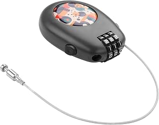 YAODHAOD 3-Digit Combination Cable Lock, Retractable Steel Gym Locker, School Locker, Luggage & Bicycle Lock, Colorful Compact Design (Black)