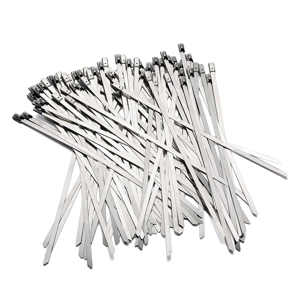 Yinxi 100PCS 7,9 * 100/200/250/300/350/400/500/600mm Edelstahl Metall Kabelbinder Krawatte Zip Wrap Auspuff Hetat Straps Induktion Rohr (Color : 7.9mmx600mm)