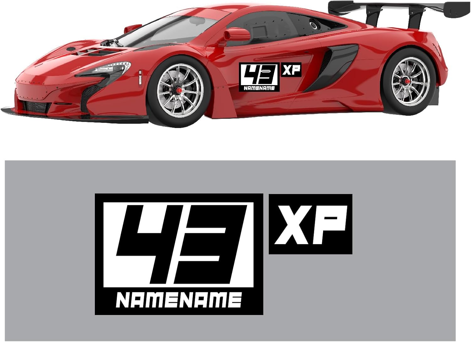 MC MOTOPARTS Cutomize Autocross Vehicle Numbers & Class Letters Magnet 12 14 16 inch | Magnetic | For Car Racing Track Day Race |Bold Black White Plate