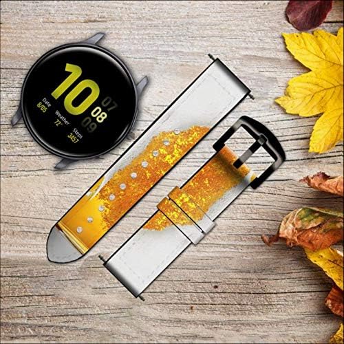 Miniatura 2 de CA0300 Beer Glass Leather & Silicone Smart Watch Band Strap for Samsung Galaxy Watch Watch3, Gear S3 Models Gear S3 Frontier Gear S3 Classic Size