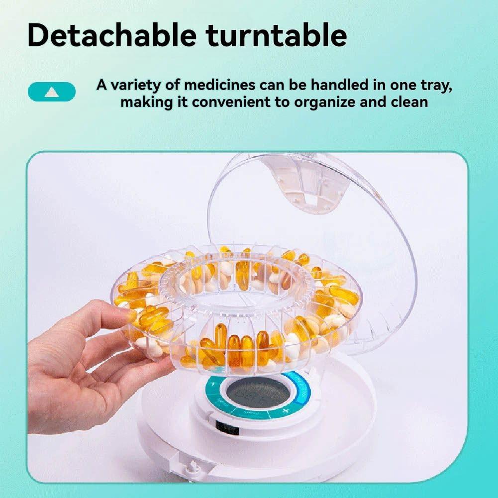 Pastillero Automático para Personas Mayores con Alarma, Pastillero Electrónico con de 28 Días y Recordatorios Sonoros y Luminosos.
