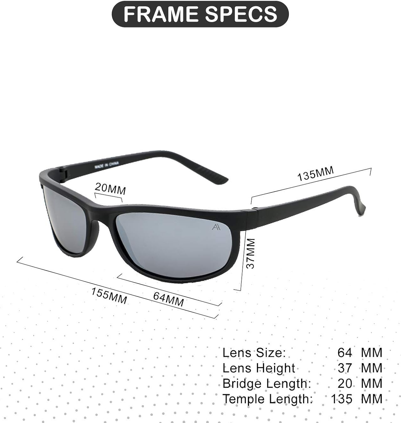 Polarized Sports Sunglasses for Men - Sport Sunglasses for Fishing - Driving Glasses UV 400 Protection (Matte Black/Polarized Silver Mirror Lenses) : Sports & Outdoors