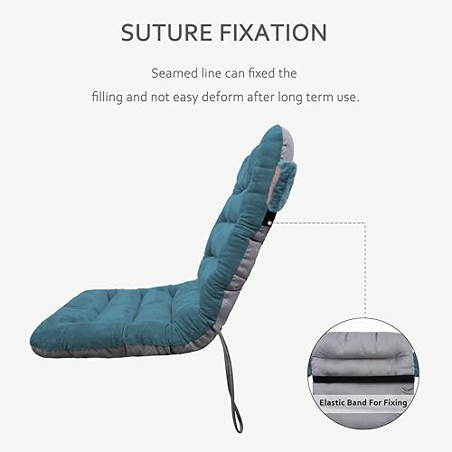 Miniatura 5 de ELFJOY Cojín para Silla de Oficina 85cm Cojín para Silla de Oficina Cojín de Asiento con Soporte Lumbar Cojín para Silla de Descanso con Banda de