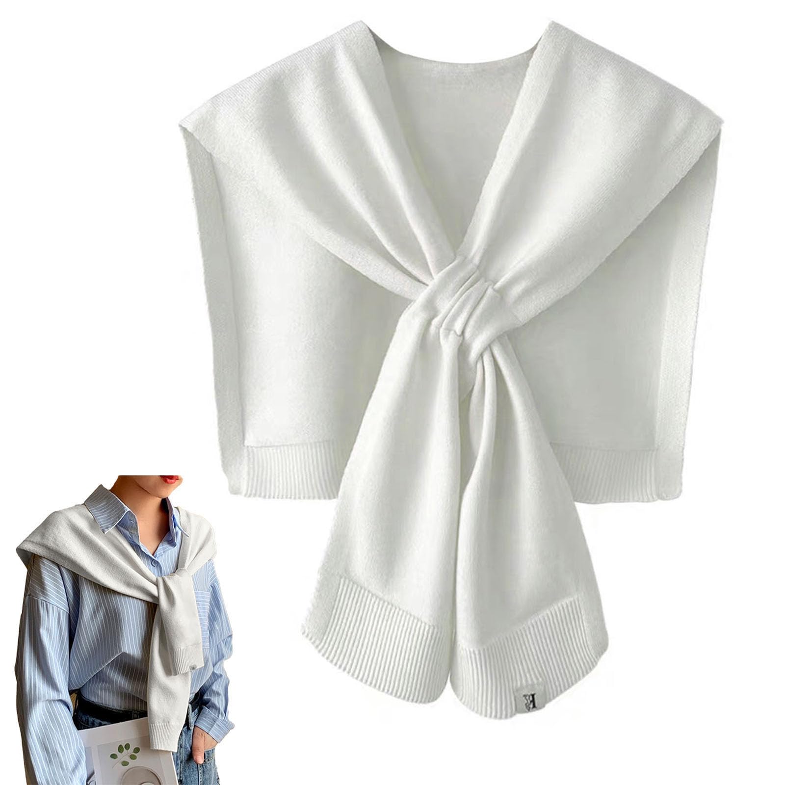 huablo Women's Fashion Knitted Shawl - Khaki Sweater Shawl for Air-Conditioned Rooms