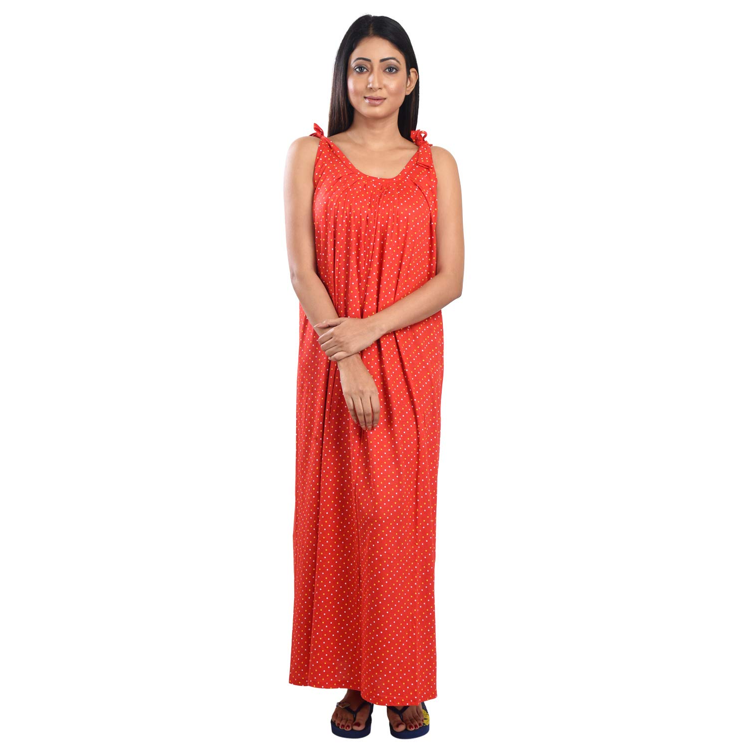 Piyali's Creation Women's Pure Cotton Made Printed Round Neck Sleeveless Nighty for Women's-PCW0000929-Red - Review, Price and Buying Guide