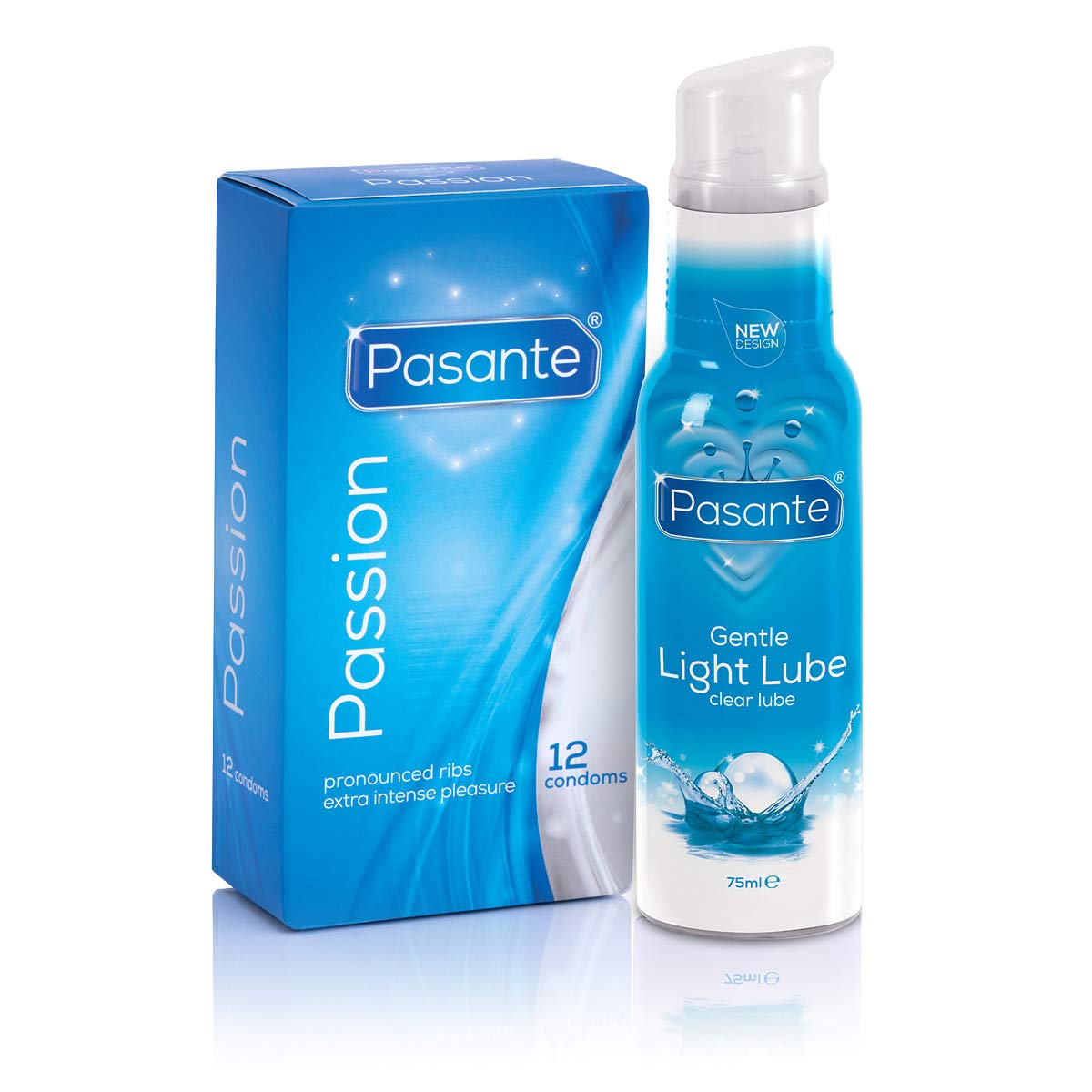 Passion Condoms 12 Pack + Gentle Clear Light Lubricant