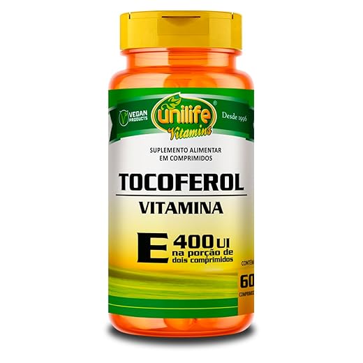 Alfa Tocoferol 400 Ui Vitamina E Unilife Vegan 60 Cp