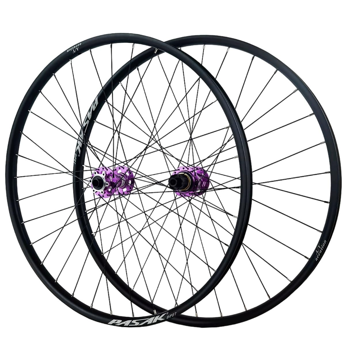 ZXGSXIOU 26/27.5/29in Mountian Bike Wheelset BOOST Thru Axle Wheels Aluminum Alloy Rims 32H Disc Brake Hubs For 8 9 10 11 12 Speed Cassette(26''Purple,12x142mm)