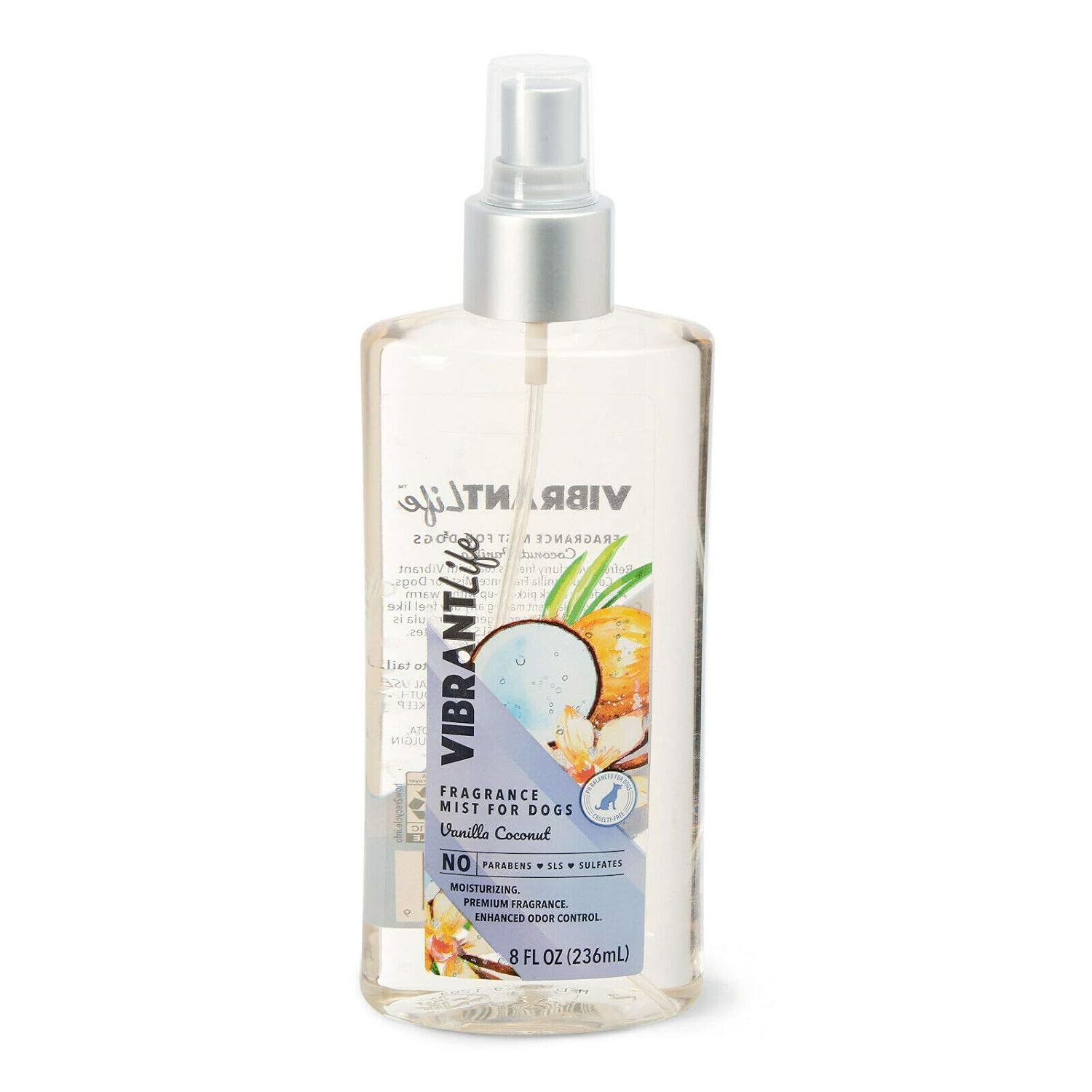 Vibrant Life FRAGRANCE MIST FOR DOGS Vanilla & Coconut MOISTURIZING • PREMIUM FRAGRANCE • ENHANCED ODOR CONTROL