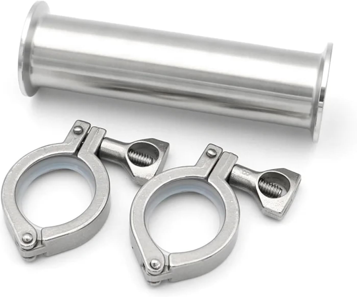1PC Length100/152/200/254/300mm Sanitary 304 Pipe Fitting Spool Tube With Clamp OD19/25/38/45/51 Ferrule 50.5 64mm(1 pipe,OD38 X 50.5_100MM)