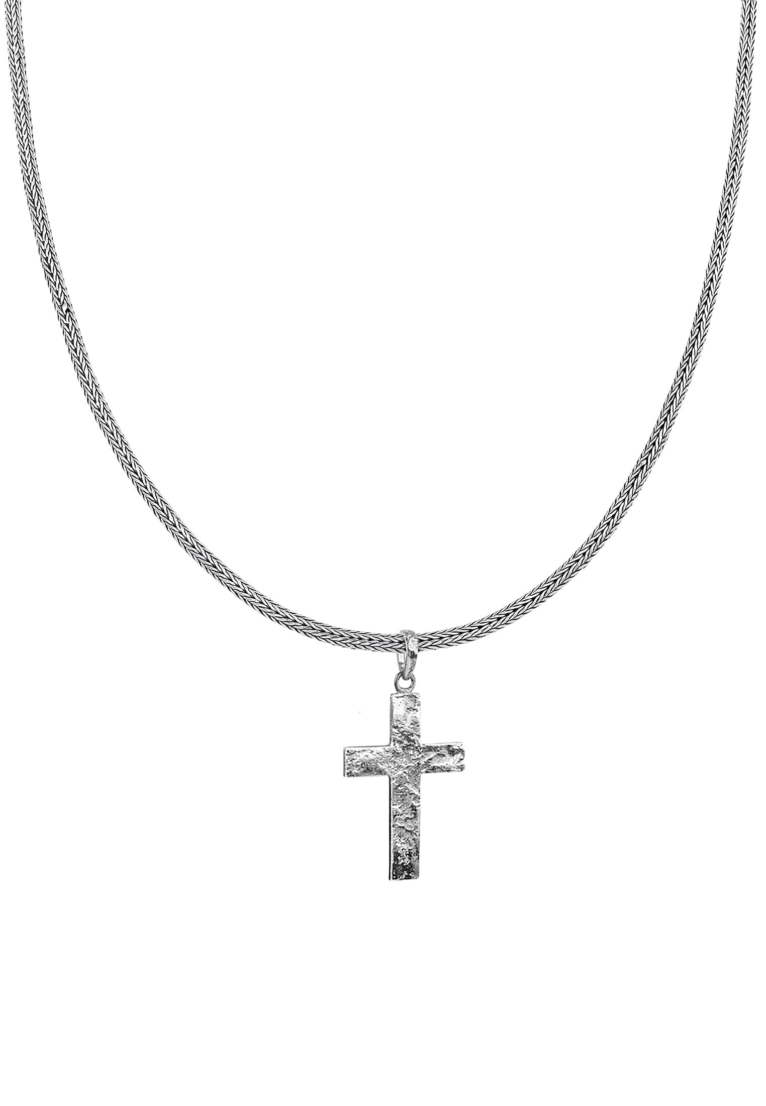 Kuzzoi Collar de hombres plata con colgante de plata esterlina 925, longitud 50 cm, collar de hombres con colgante religioso, hecho a mano