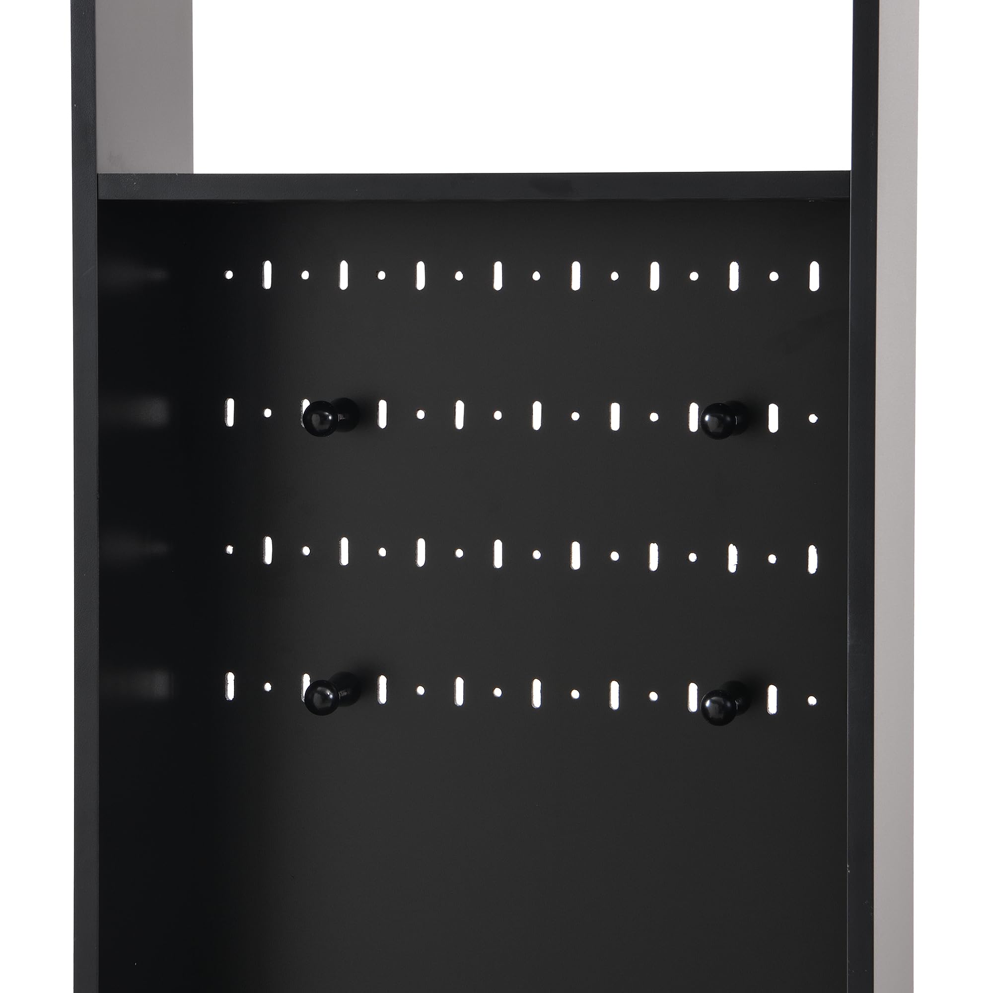 Perchero de pasillo con banco de almacenamiento acolchado, H180/B100/T35 cm, moderno perchero con 4 ganchos para entrada, zapatero multifuncional con panel de ranuras, color negro