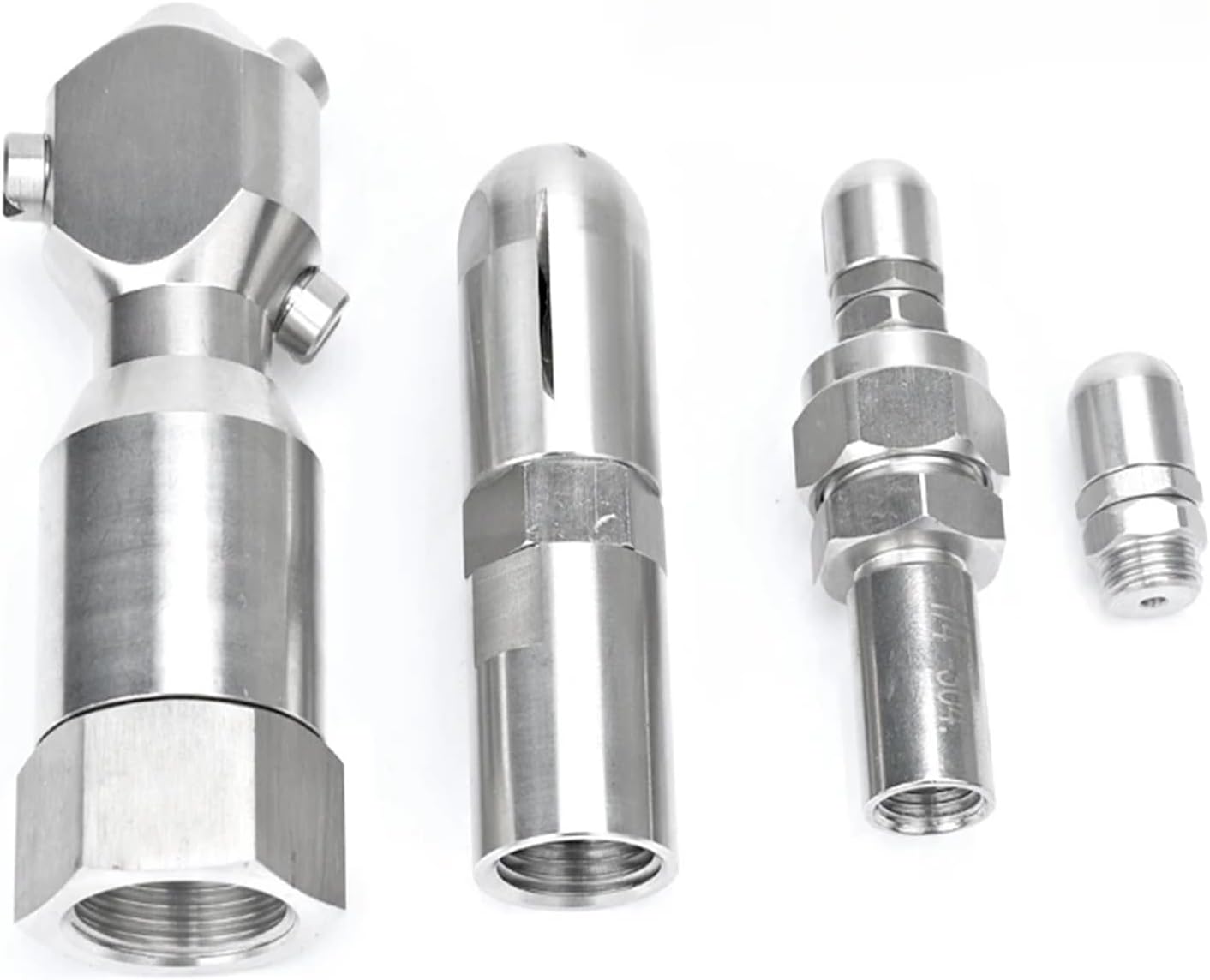 Stainless Steel 360 Degree Automatic Rotating Fan-shaped Nozzle Bottle Can Cleaning Industrial Spray Nozzle(1/2in-F80)