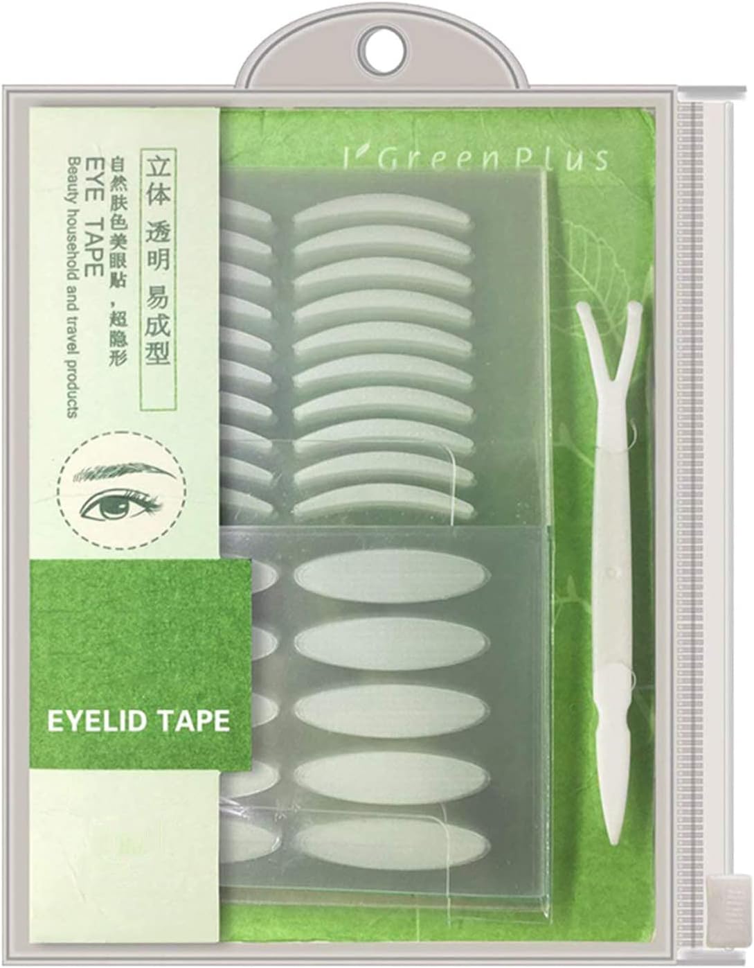 ZMBeauty 100 Pairs Slim + 100 Pairs Wide: 400Pcs Natural Invisible Single Side Eyelid Tape Stickers Medical-Use Fiber Eyelid Lift Strip, Instant Eye Lift Without Surgery, Perfect For Uneve