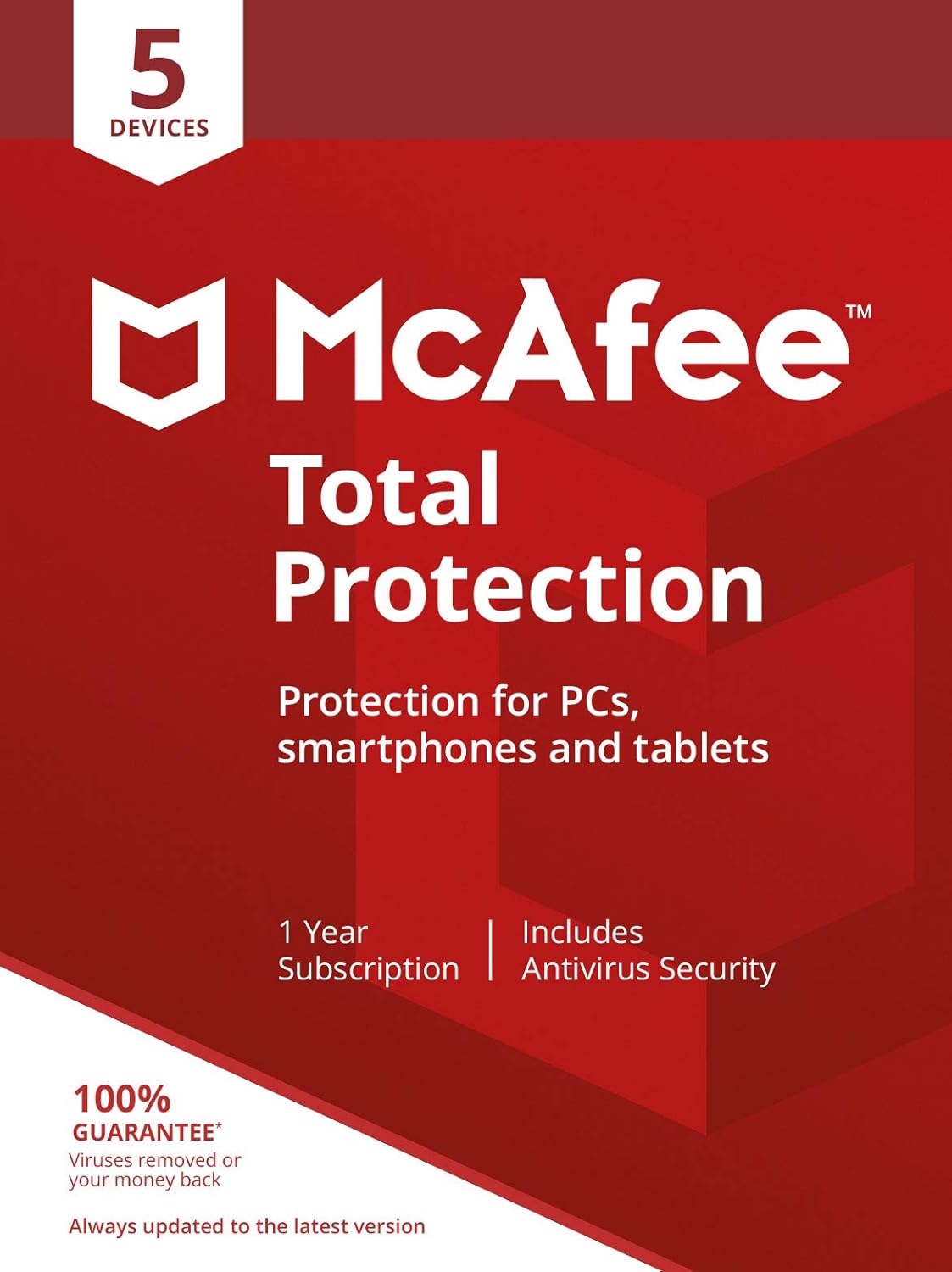 McAfee Total Protection - 5 Devices | PC/Mac/Android/Smartphones |  Activation code by post