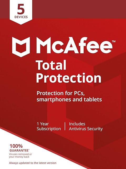 McAfee Total Protection - 5 Devices | PC/Mac/Android/Smartphones | Activation code by post