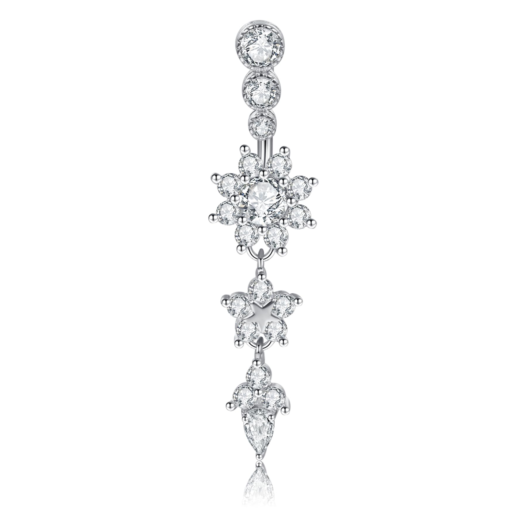 5 Anelli Ombelico In Acciaio Chirurgico 14G - Opale E Turchese, Per Piercing Pancia - Foto 9