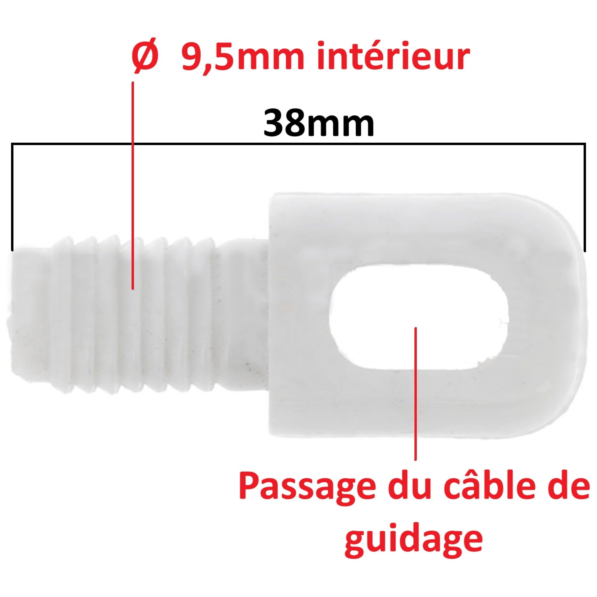 Image secondaire de Embout de Barre de Charge pour Store Ø 9,5mm - Guidage par Câble