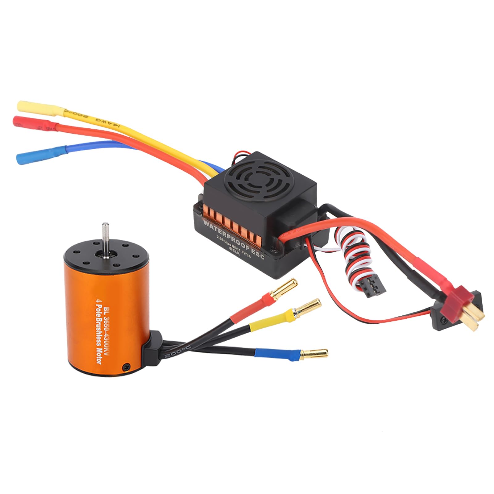 Demeras 1 10 Motor sin Escobillas Y Esc Motor Esc Combo 10x9x7 3650 4300kv Motor sin Escobillas 60a Esc Piezas de Actualización Accesorio para 1 10 RC Modelo de Coche
