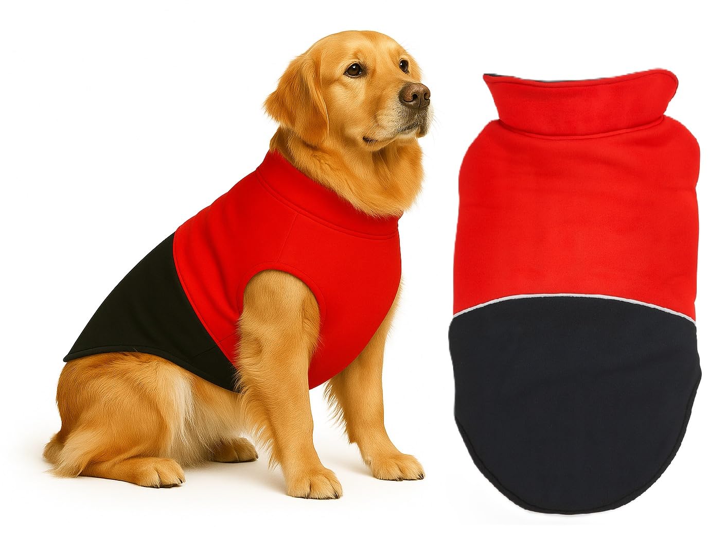 The Pets Company Dog Winter Coat Jacket, Clothes, Windproof, Reversible, Light Weight, Washable, Ultra Warm Thick Fleece