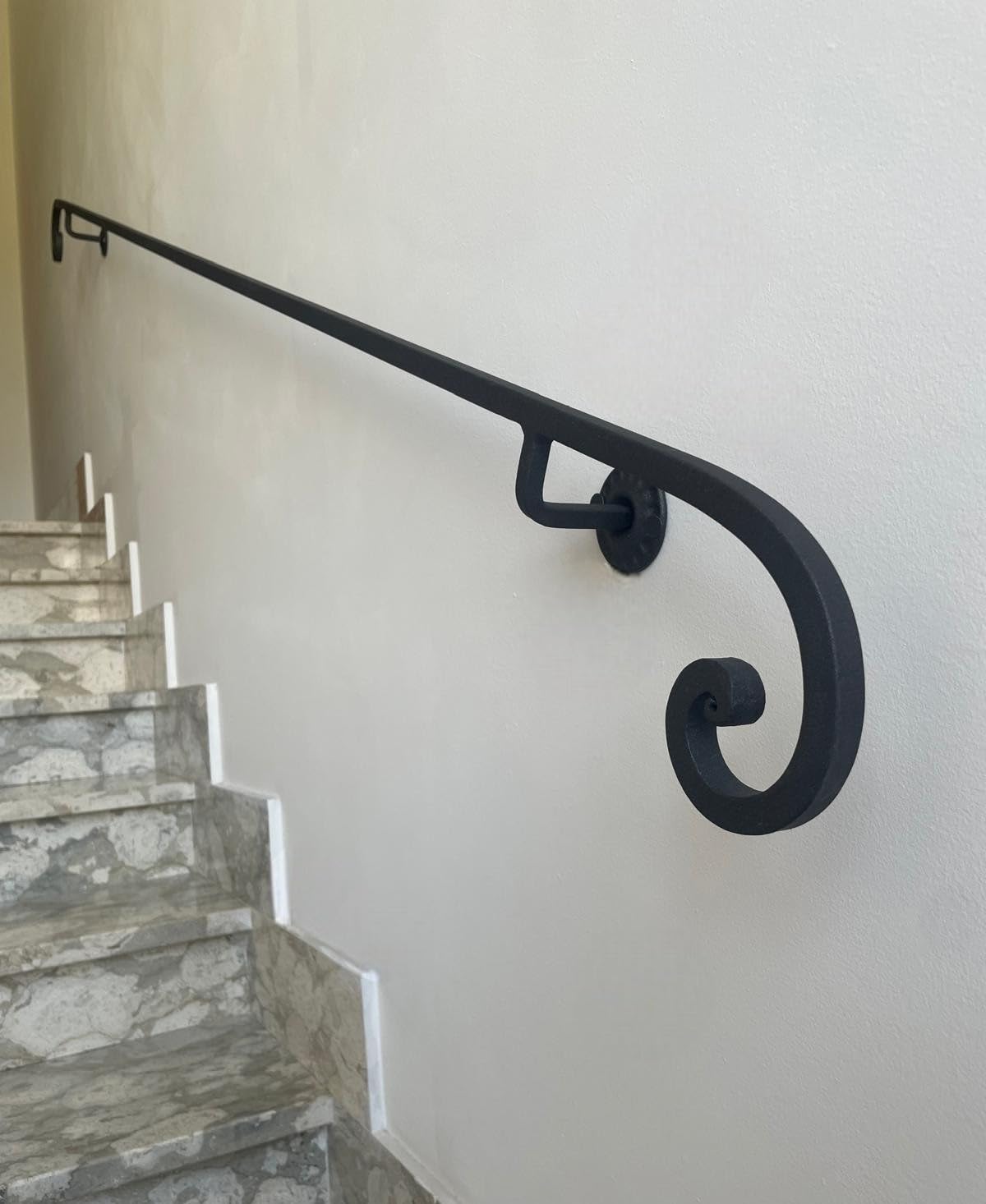 Handlauf aus Schmiedeeisen Modell Raffaello, Länge 50-400 cm, Durchmesser 16 mm, Farbe Schwarz Anthrazit (Schwarz Anthrazit, 120 cm)