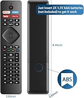 Vista 6 de Paquete de 2: repuesto para control remoto Philips Smart TV, compatible con televisores inteligentes Android Philips-4K UHD