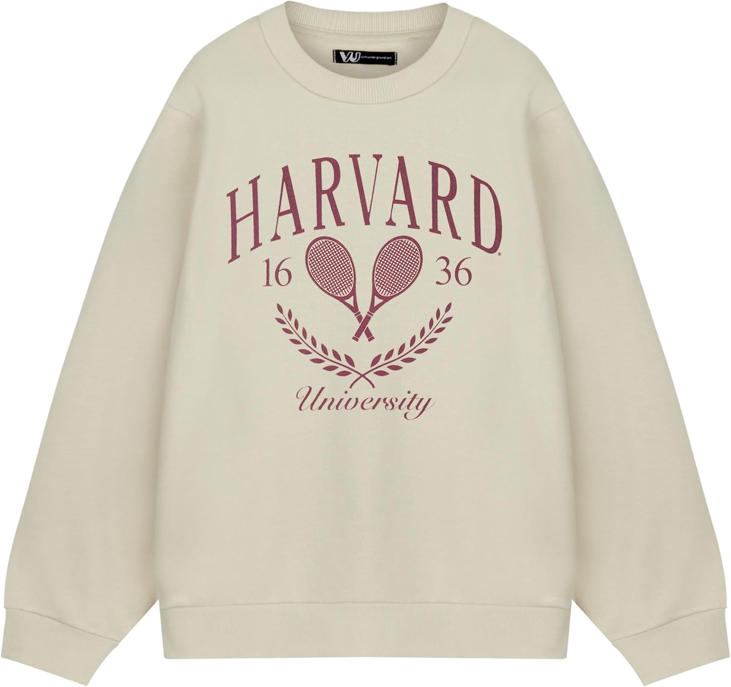 Harvard Unisex Beige Tennis Sweatshirt | Classic Ivy League Style Jumper | College Apparel for Men & Women